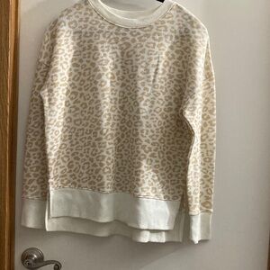 Time and Tru Tan Leopard Print Sweater